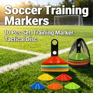 soccer Marker, 10 Training Marker Disc, tactical, black handle, soccer training