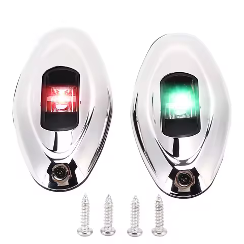 1Pair Boat Navigation Light LED Green Red IP66 Waterproof 1 Nautical Mile Visibility Sailing Signal 