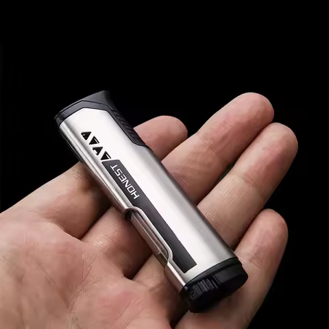 HONEST Slim Strip Gas Lighter Windproof Blue Flame Cigar Turbine Torch Visible Air Window Comfortabl