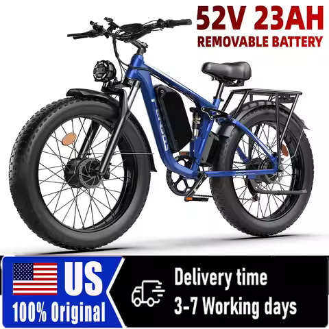 FENGQS NEW Q8PLUS 5000W adult electric bicycle, 45MPH dual motor - Ebike 52V 23AH 1196WH electric bi
