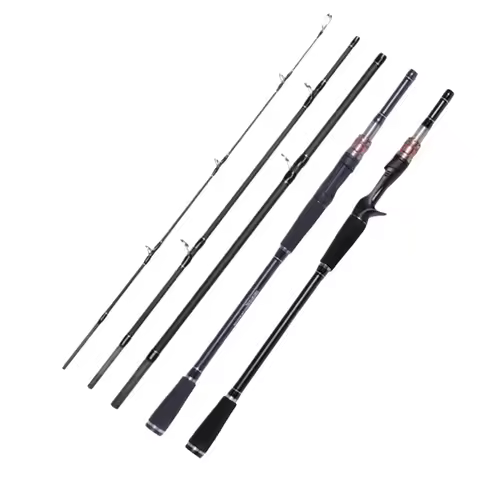 1.8m 2.1m Carbon 4 Pcs Spinning Casting Portable Fishing Rod H Power 10-40g Lure Fast Action Hard Lu