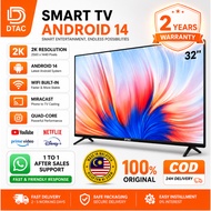 DTAC Smart TV 32 inch Android TV murah 43" Android14 LED Digital TV With Netflix/YouTube/Google/WIFI