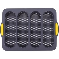 Silicone Baguette Pan 4 Wave Non Stick French Toast Bread Baking Tray Bake Mold Perforated Silicone 