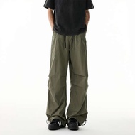 seluar perempuan cargo pants women Seluar payung kering sutera ais lipit Amerika lelaki dan wanita s