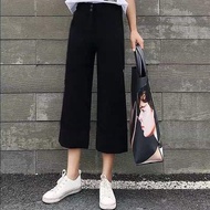 Quần Tây Ống Rộng Nữ Lưng Cao 2 Cúc Siêu Dài 105cm Quần Tây Ống Suông Đi Học Mã 2001 Quần Công Sở - 
