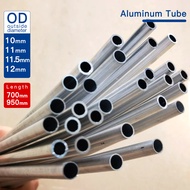 Aluminum tube OD 10-12mm pipe length 700mm 950mm Straight metal tubing outer diameter 10 11 11.5 12m