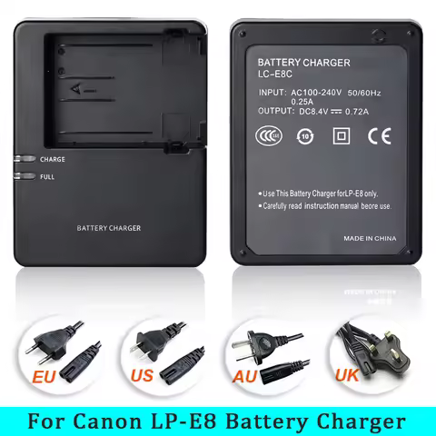 LC-E8C LC-E8E Battery Charger For Canon LP-E8 Battery EOS 550D 600D 700D T2i T3i Cameras Battery Cha