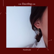 【14k Gold】Pattern Drop Chain Earrings