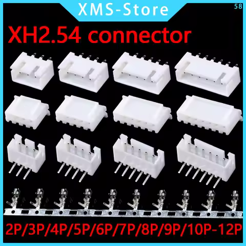 JST XH2.54 2/3/4/5 Pin Terminals Plastic Shell Male Plug + Female Socket Wire Connector XH 2.54 2P 3