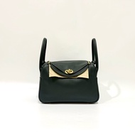 HERMES 1T泰坦綠EVERCOLOR皮金釦LINDY26