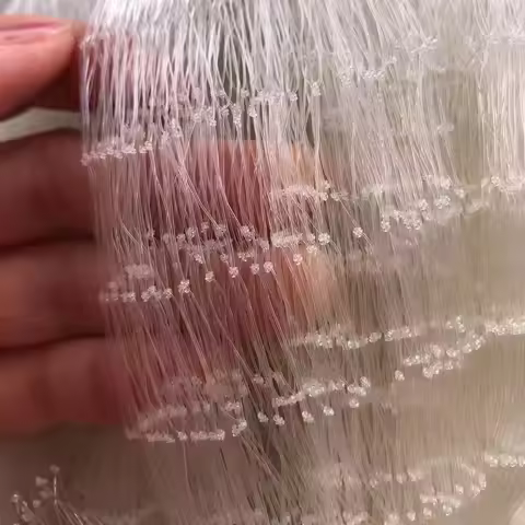 Fishing Net Semi-Finished Twine 0.3mm Monofialment Nylon Net Mesh 16mm-70mm Fish Net Length 65m-220m