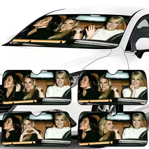 Sun Visor Car Windshield Sunshade Foldable Automotive Protection Sun Block Cover Paris, Britney, Lin