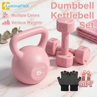 LuminaFlex Dumbbell Set 1KG+5LB/2KG+10LB/3KG+15LB Set Dumbbell and Kettlebell Fitness Equipment