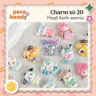 5c/10c/ 20c 2D Sanrio Cartoon UV-coated piercing Charm, DIY bracelet making