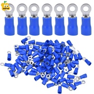ADREE 100PCS Pre Insulated Crimp Terminals, AWG 16‑14 Round Electrical Wire Connectors, Durable Blue