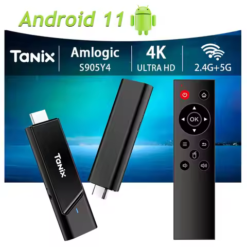 TANIX TX9 Smart TV Box Amlogic S905Y4 Android 11 TV Stick AV1 2G 16G DDR4 2.4G&5G Dual WIFI BT5.0 4K