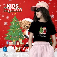 (24 Hours Delivery) Cotton 1 Christmas Festival Party Team shirt Red 2026 kids Round Neck t-shirt 76