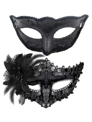 情侶化妝舞會面具，派對或狂歡節跳舞的理想選擇，男女適用的威尼斯風格化妝面具