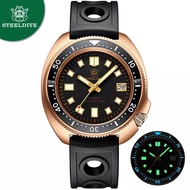 มีสต็อกในประเทศไทย นาฬิกาผู้ชาย STEELDIVE 1970S CuSn8 Bronze 200m Diver Watch waterproof Luminous Mechanical Watch Bronze Bezel Sapphire Crystal Automatic