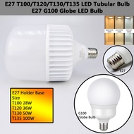 3H Lampu Mentol LED Globe Shape G100/T100/T120/T130/T135 E27 [18W–100W] Bentuk Tubular Globe Bulb