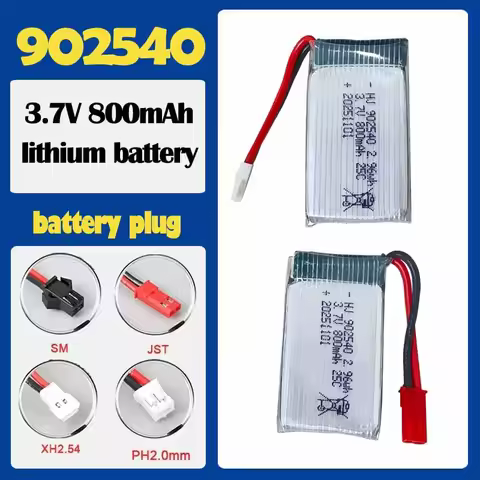 902540 3.7V 800mAh High Rate Polymer Lithium Battery 25C for Syma X5 X5C X5S X5SC X5HW X5HC X5SW M68