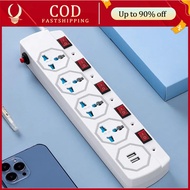 Socket Extension with USB Port Outlets 2500W Charging Extension Outlet Socket Plug with Switch BAC