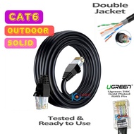 8m 10m 15m 20m 25m Outdoor Black Cat6 Cat 6 UTP cable RJ45 Patch Cord Full Copper /CCA Direct Burial