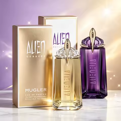 Mugler Alien Fragrances for Women: The classic woody-floral (jasmine) signature scent or the "Goddes