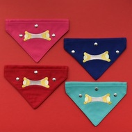 【Outlet絕版品】寵物刺繡紅包領巾-招財金元寶