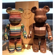 Bearbrick 400% Kubrick Bear Wooden Bear Lucky Cat mmj Prosperity Kaws Fujiwara Hiroshi Lightning Wooden Box Trendy Play Decoration Gift Decoration