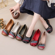 sandal perempuan kasut perempuan women sandal Ethnic Style Retro Elderly Shoes - Genuine Leather, Br