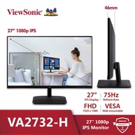 ViewSonic VA2732-H 27-inch Full HD IPS Monitor with Frameless Design, VGA, HDMI, Eye Care for Work a