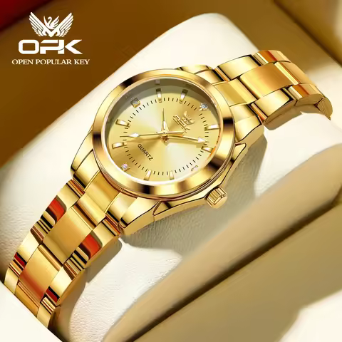 OPK fashion simple steel band quartz women's watch часы женские наручные diamond waterproof luminous