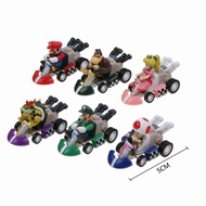 6 ชิ้น/เซ็ต Super Mario Kart ดึงกลับ Luigi รถ Mini Action Figure ของเล่นเด็ก Gift