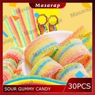 Frit C Sour Belt rainbow belt gummy candies wholesale karate belts candy sour belt roller candy