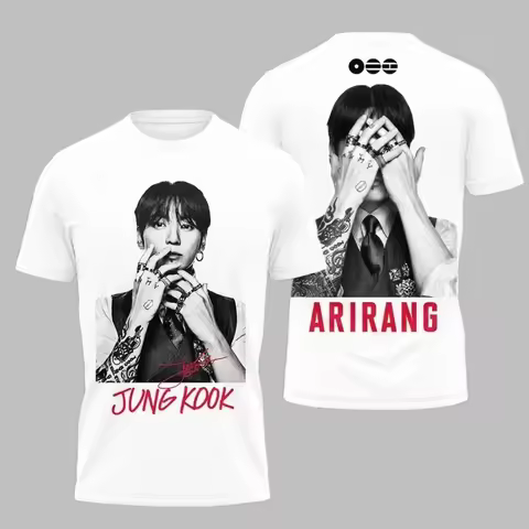 BTS Arirang Design Double Sided T-shirt 2026 World Tour Summer Pure Cotton T-shirt Men's Women's Y2k