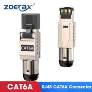 ZoeRax ขั้วต่อ Cat6A Cat7 Cat8 RJ45ต่อ RJ45ปลั๊กยกเลิกง่าย2000MHz 40G สาย LAN 24AWG 22AWG