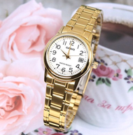นาฬิกา Casio รุ่น LTP-V002G-7B2  นาฬิกาข้อมือผู้หญิง สายสแตนเลส- สีทอง/หน้าขาว- ของแท้ 100% รับประกันสินค้า 1 ปีเต็ม