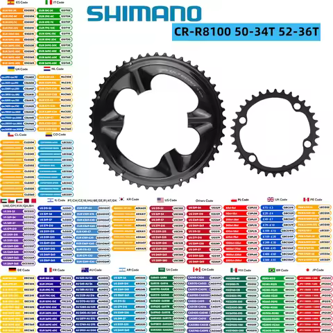 Shimano Ultegra R8100 Chainring 12s For FC-R7100 R8100 34T/50T/50-34T Original Shimano Crown CR-R810