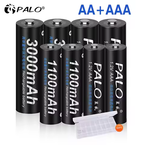 PALO 1.2V AA+AAA Rechargeable Battery 3000mAh AA 2A NIMH Battery 1.2V AAA Rechargeable NI-MH Batteri
