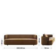 Minimalist Fabric 3 Seater Sofa HEB
