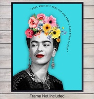 Frida Kahlo Wall Art Poster Print X Modern Art Motivational Quote For Bedroom Bathroom Bath Home Off