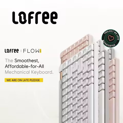 Lofree Flow Lite Keyboard Lighter&Silenter POM Switch 2.4G Bluetooth&Wired Gasket Mount Volume Rolle