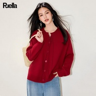 puella | Relaxed Style Cardi with Belted Round Neck and Single Button