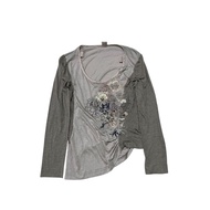 Top y2k fairycore copine depop y2k long sleeve embroidery ruffle graphic depop seller flare top coll