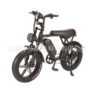 🚢20Inch Fat Tire Snow Electric Bicycle Variable Speed Folding Power Beach Lithium Electric Mountain Bike Source Factory