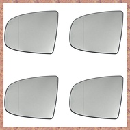(NOQW) 4X Left Side Rear View Mirror Side Mirror Glass Heated + Adjustment for X5 E70 2007-2013 X6 E