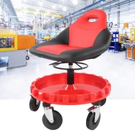 Supergoodsales Rolling Shop Work Stool  21‑26in Height Adjustable Mechanic Chair 5 Wheels for Garage