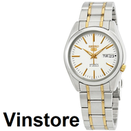 [Vinstore] Seiko 5 SNKL47 Automatic 21 Jewels Two Tone Stainless Steel White Dial Men Watch SNKL47K SNKL47K1