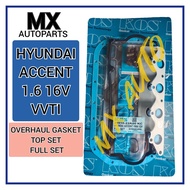 HYUNDAI ACCENT 1.5 12V G4EK GETZ 1.3 ACCENT 1.6 16V VVTI ENGINE HEAD TOP OR FULL OVERHAUL GASKET SET